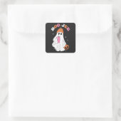 Sticker Carré BOO JEE Funny Halloween Ghost Coffee Citrouille (Sac)