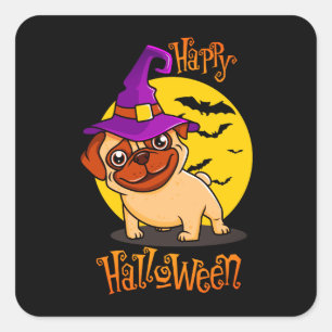 Sticker Carré BooF - Bruno the Witchy French Bulldog