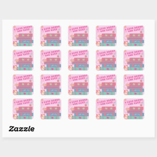 Sticker Carré Book Coquette - I Love Books & Cats - Bookish
