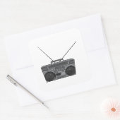 Sticker Carré Boombox Ghetto Blaster Jambox Radio Cassette (Enveloppe)