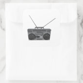Sticker Carré Boombox Ghetto Blaster Jambox Radio Cassette (Sac)