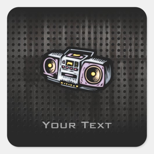 Sticker Carré Boombox Grunge (Devant)