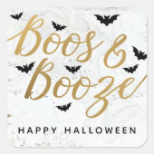 Sticker Carré Boos & Booze Halloween Party (Devant)