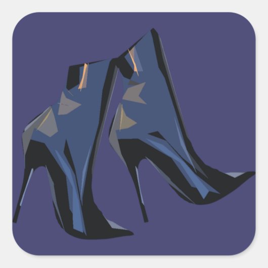 Sticker Carré Boot Art tendance (Devant)