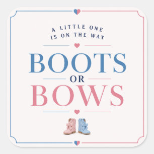 Sticker Carré Boots ou Arcs Annonce du Sexe Rose ou Bleu Carré
