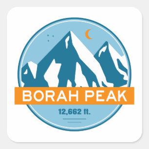 Sticker Carré Borah Peak Stars Moon