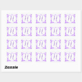 Sticker Carré Bordure Art Nouveau violet (Feuille)