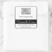 Sticker Carré Bordure Carré moderne Bougies blanches noires simp (Sac)