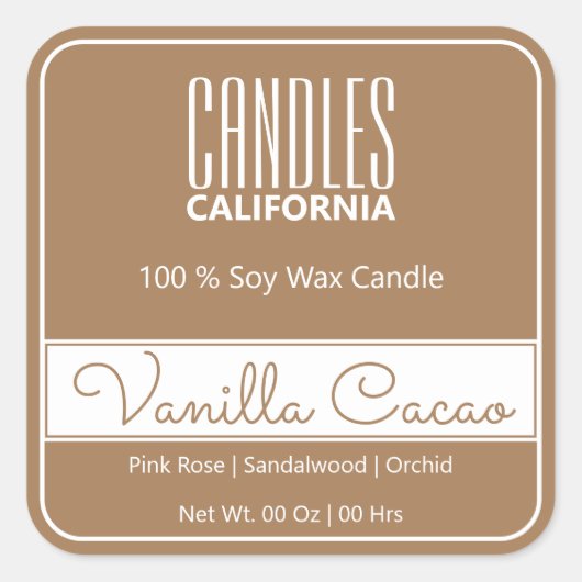 Sticker Carré Bordure Carré moderne Bougies Brown lumineuses sim (Devant)