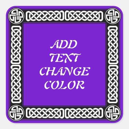 Sticker Carré Bordure celtique de n'importe quelle couleur (Devant)