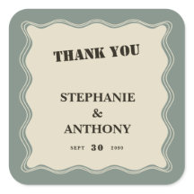 Bordure ondulée vintage inspirée sur Mariage vert