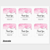 Sticker Carré Bordure Parties scintillant rose et argent Mariage (Feuille)
