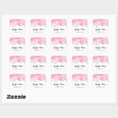Sticker Carré Bordure Parties scintillant rose et argent Mariage (Feuille)