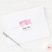 Sticker Carré Bordure Parties scintillant rose et argent Mariage (Enveloppe)