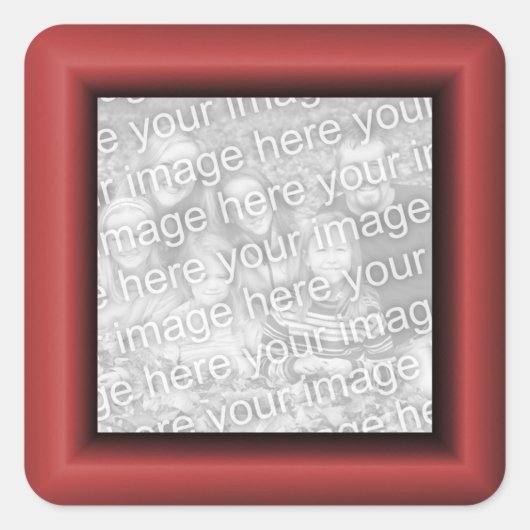 Sticker Carré Bordure rouge cuivre (Devant)