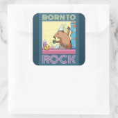 Sticker Carré Born To Rock (Texte Modifiable) Chantant Groundhog (Sac)