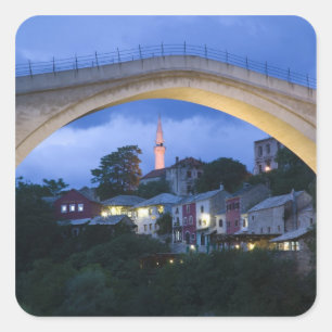 Sticker Carré Bosnie-Herzégovine - Mostar. Le Vieux Pont 2