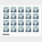 Sticker Carré Bosque con nieve (Feuille)