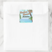 Sticker Carré Boston bay beach, Jamaïque (Sac)