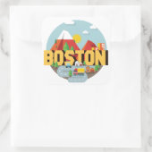 Sticker Carré Boston Comme Destination (Sac)