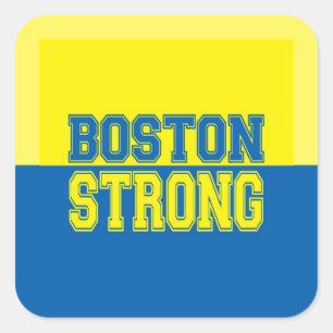 Sticker Carré Boston Strong Gift Jaune et Bleu