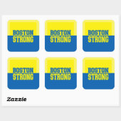 Sticker Carré Boston Strong Gift Jaune et Bleu (Feuille)