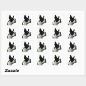 Sticker Carré Boston Terrier (Feuille)