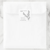 Sticker Carré Botanical Branches White Simple Handmade Business (Sac)