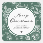 Sticker Carré Botanical Christmas (Devant)