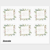 Sticker Carré Botanical Greenery Christmas Bridal Shower (Feuille)