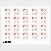Sticker Carré Botanique Boho Floral Frame Mariage (Feuille)