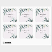 Sticker Carré Botanique Formel Mariage (Feuille)