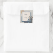 Sticker Carré Botanique Géométrique Bleu Mariage de tons de Terr (Sac)