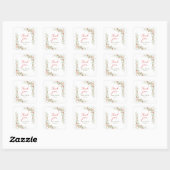 Sticker Carré Botanique rose Roses mariage rustique (Feuille)