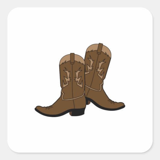 Sticker Carré Bottes Cowboy (Devant)