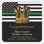 Sticker Carré Bottes de la ligne verte mineure du Parti de la re (Devant)