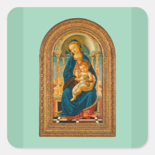 Sticker Carré Botticelli (1445-1510) Madonna & Child Enthroned