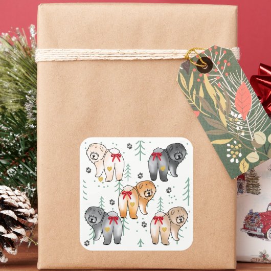 Sticker Carré BOTTOM OF MY HEART 5 chow colors 