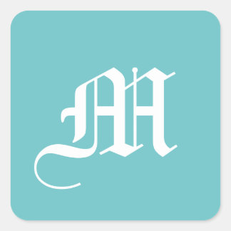 Sticker Carré Boucle bleu d'Aqua solide