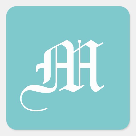 Sticker Carré Boucle bleu d'Aqua solide (Devant)