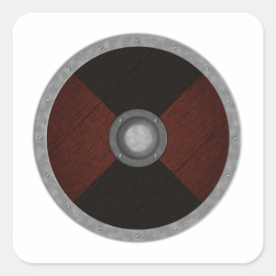 Sticker Carré Bouclier circulaire viking