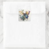 Sticker Carré Bouclier d'aquarelle papillon (Sac)