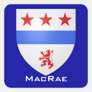 Sticker Carré Bouclier de MacRae de clan