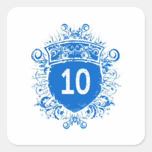 Sticker Carré Bouclier du bleu #10