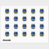Sticker Carré Bouclier indicateur Curaçao (Feuille)