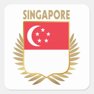 Sticker Carré Bouclier indicateur de Singapour