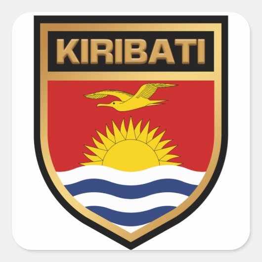 Sticker Carré Bouclier indicateur Kiribati (Devant)