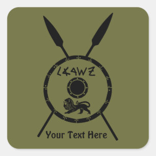 Sticker Carré Bouclier Maccabee Soumis Et Voies