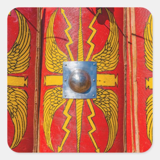 Sticker Carré Bouclier militaire romain - Scutum (Devant)