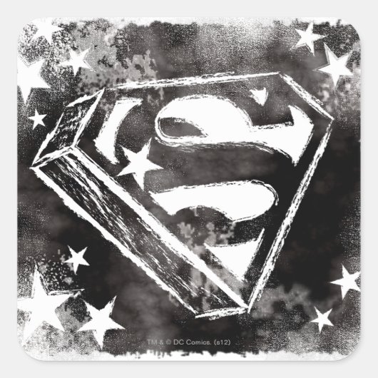 Sticker Carré Bouclier S avec étoiles (Devant)